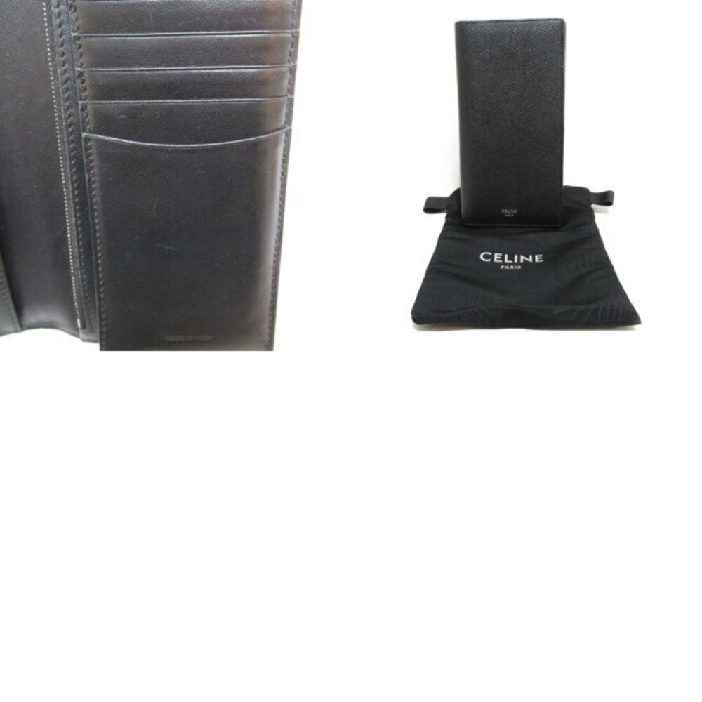 Celine Black Long Leather Wallet fold Bi - Picture 10 of 10